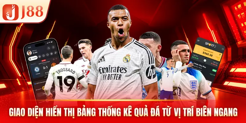 Giao diện hiển thị bảng thống kê quả đá từ vị trí biên ngang Giao diện hiển thị bảng thống kê quả đá từ vị trí biên ngang